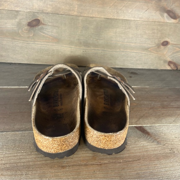 birkenstock mayari womens size 7 shoes brown strappy slip on comfort sandals - Picture 4 of 8